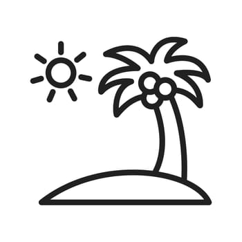 Island icon vector image. Suitable for mobile apps, web apps and print media.