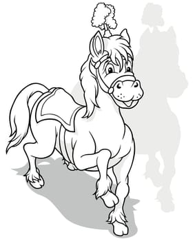 Drawing of a Circus Horse with Head Decoration