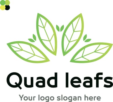 four leafs logo design and template brand nature symbol