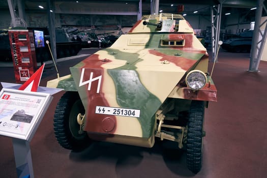 Light half-track armored personnel carrier of the German army during the Second World War. Museum of Tanks and Armored Vehicles in Patriot Park