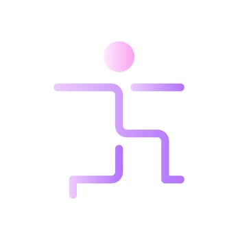 Warrior pose flat gradient two-color ui icon