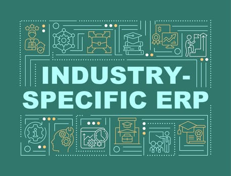 Industry specific ERP word concepts green banner