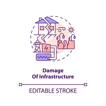 Damage of infrastructure concept icon
