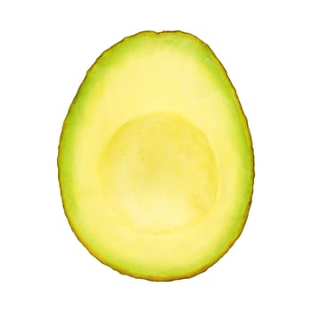 Half of avocado isolated on a white background. Stock photography