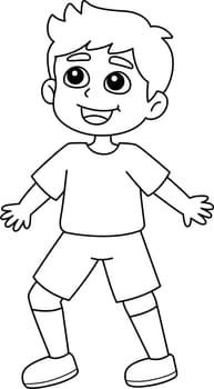 Happy Boy Isolated Coloring Page for Kids