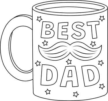 Best Dad Mug Isolated Coloring Page for Kids