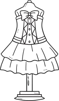 Dress Isolated Coloring Page for Kids