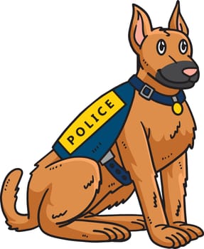 Police Dog Cartoon Colored Clipart Illustration
