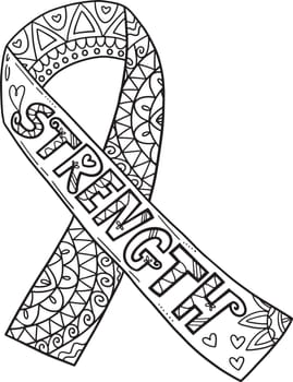 Breast Cancer Awareness Strength Isolated Coloring