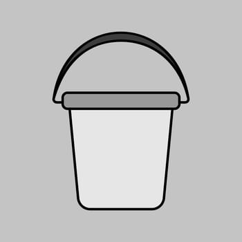 Garden plastic bucket isolated vector icon