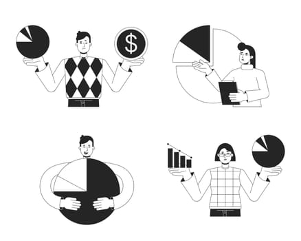 Lean startup strategy bw concept vector spot illustrations pack
