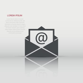 Vector mail envelope icon in flat style. Email sign illustration pictogram. Mail business concept.