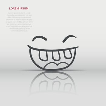 Simple smile with tongue vector icon. Hand drawn face doodle illustration on isolated background.