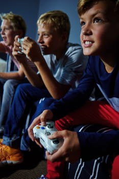 You guys ready to lose. young boys playing video games.
