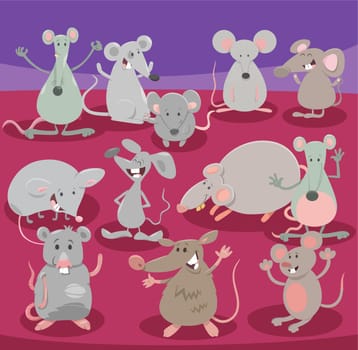 cartoon mice rodent animal characters group