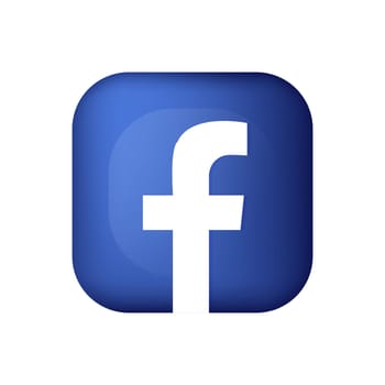3d vector facebook icon for social media