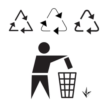 eco sticker sorting garbage for recycling sign