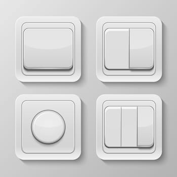 Set of realistic vector switches.