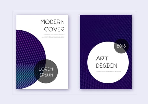 Trendy cover design template set. Neon abstract li