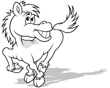 Drawing of a Laughing and Dancing Horse