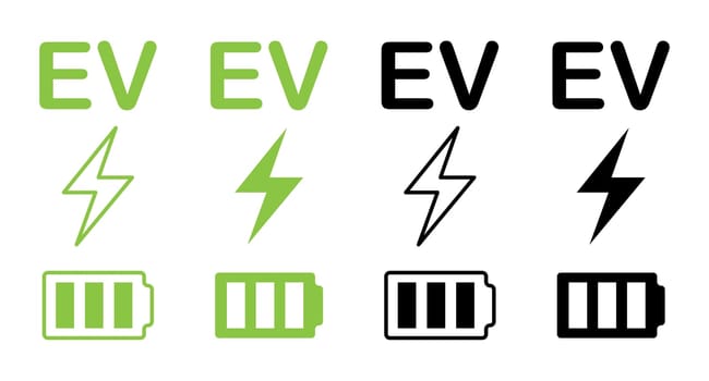Big set of green energy fuel. Car charger sign. A sign an energy station. Ecological fuel icon set, green fuel vector, energy sign and symbol concept on white background