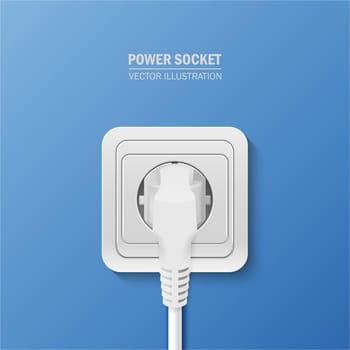 Power socket with cable plugged