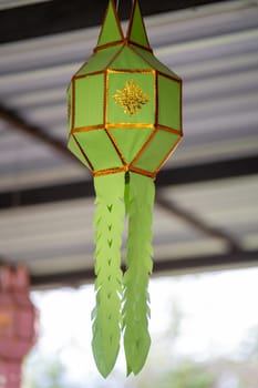 Chiang Mai Lanna Lantern, Local Lanna Lantern, Beautiful Lanna lantern in thai temple