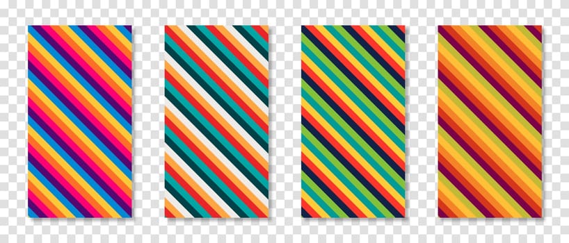 Set of abstract striped line background. Vector illustration