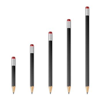 Black wooden sharp pencils