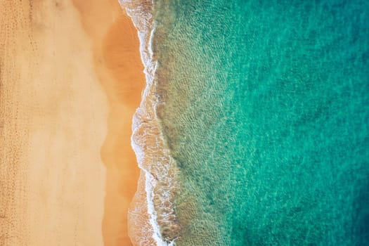 Ocean View Beach. Ocean Beach, beautiful landscape, travel and vacation. Aerial view of sandy beach and ocean with waves