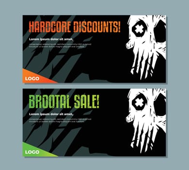 Cursed skull sale flyer templates. Vector eps10