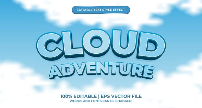 Editable text effect - sky and cloud style