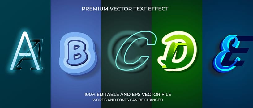 Set of editable text effect design