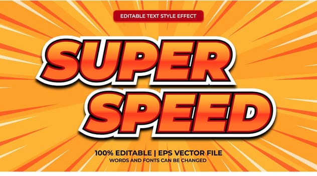 Super speed editable text effect in modern 3d style. Editable fast and sport text style