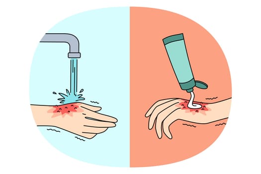 Hygiene and cleaning hands concept