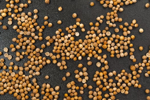 Coriander Seeds close up, products or health products based on coriander seeds