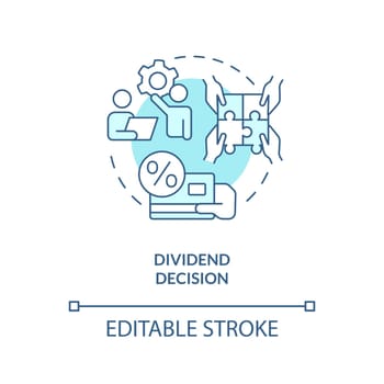 Dividend decision turquoise concept icon