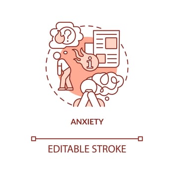 Anxiety red concept icon