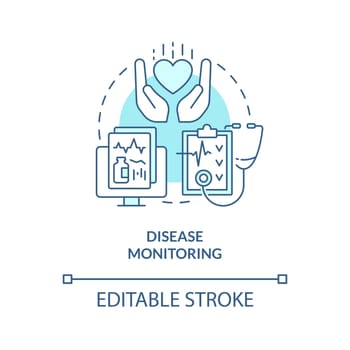 Disease monitoring blue concept icon