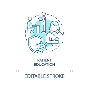 Patient education blue concept icon