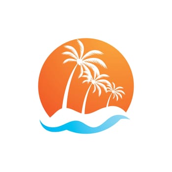 Tropical island illustration design template