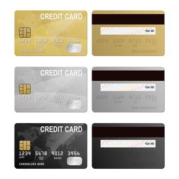 Vector credit card two sides