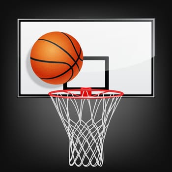 Basketball backboard and ball