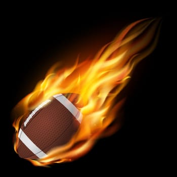 American football in the fire.