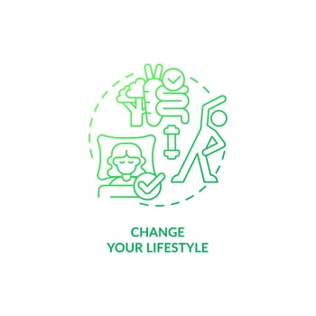 Change your lifestyle green gradient concept icon