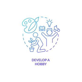 Develop hobby blue gradient concept icon