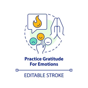 Practice gratitude for emotions concept icon