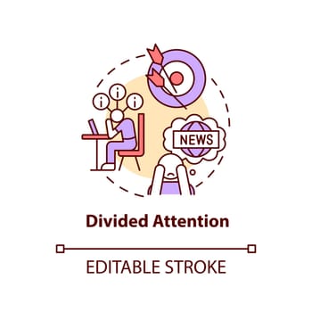 Divided attention concept icon