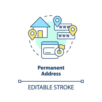 Permanent address concept icon