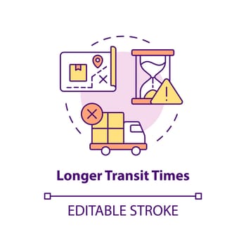 Long transit times concept icon